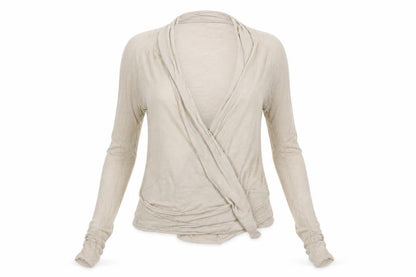 Front view of Shana women’s beige cardigan jumper, size UK 10