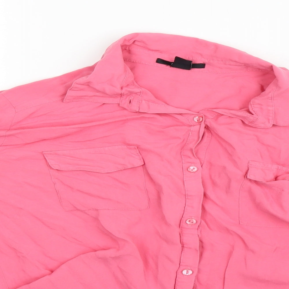 FOREVER 21 Womens Pink   Basic Blouse Size 12