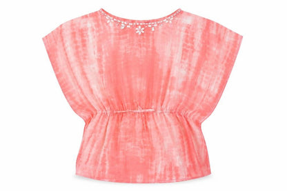 Front view of VD One girls’ pink basic t-shirt, size 7-8, years