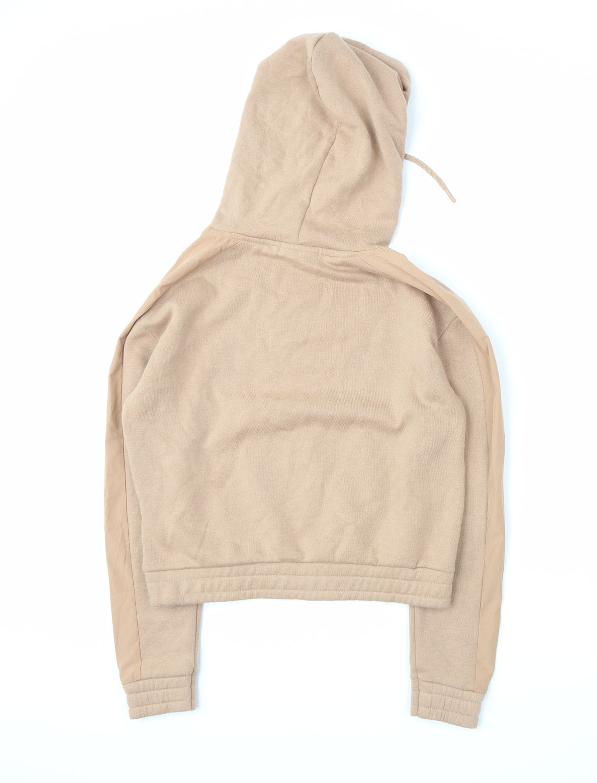 Back view of Primark women’s brown jersey pullover hoodie, size UK 4
