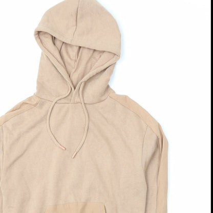 Close-up detail of Primark women’s brown jersey pullover hoodie, size UK 4