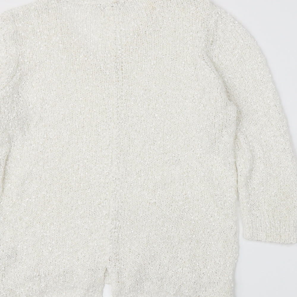 Brand and care label for Tu women’s white jumper, size UK 14