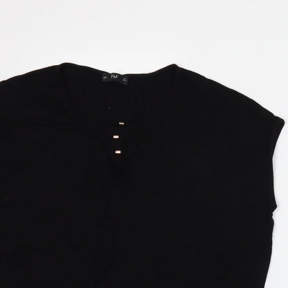 Womens UK Size 8 F&F Black Basic T-Shirt