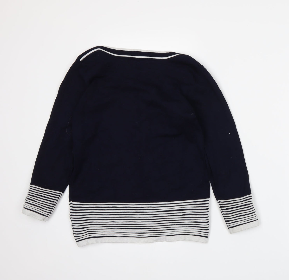Back view of Roman women’s blue jumper, size UK 10