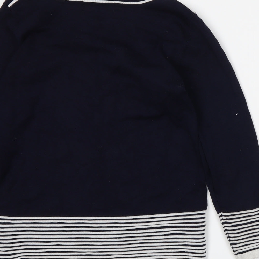 Brand and care label for Roman women’s blue jumper, size UK 10