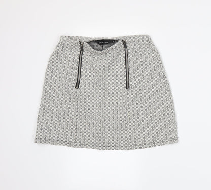 New Look Womens White  Rayon A-Line Skirt Size 8