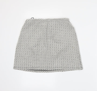 New Look Womens White  Rayon A-Line Skirt Size 8