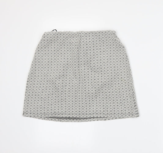 New Look Womens White  Rayon A-Line Skirt Size 8