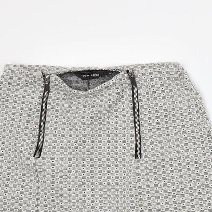 New Look Womens White  Rayon A-Line Skirt Size 8