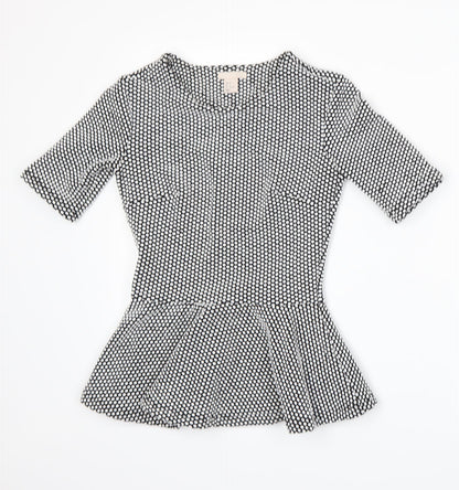 Womens UK Size 6 H&M Black Basic T-Shirt