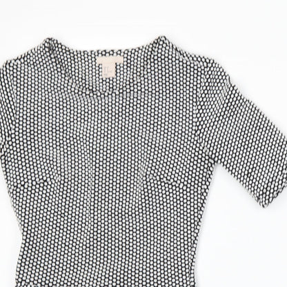 Womens UK Size 6 H&M Black Basic T-Shirt