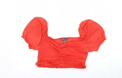 Primark Womens Red   Cropped T-Shirt Size M