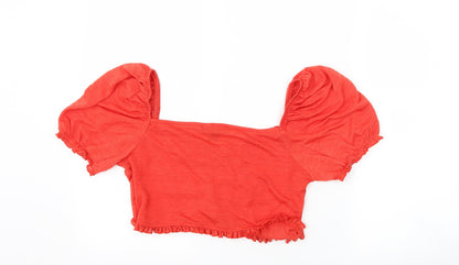 Primark Womens Red   Cropped T-Shirt Size M