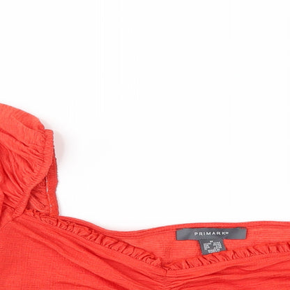 Primark Womens Red   Cropped T-Shirt Size M