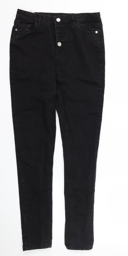 Womens UK Size 10 Studio Regular Fit Skinny Black Jeans