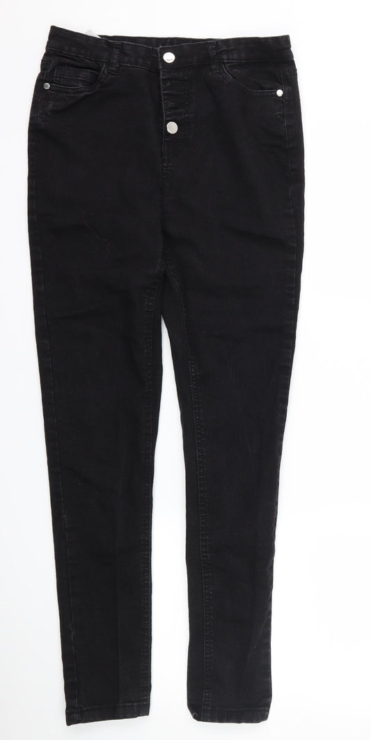 Womens UK Size 10 Studio Regular Fit Skinny Black Jeans