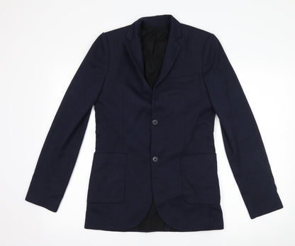 Mens UK Size 34 Topman Regular Blue Suit Jacket
