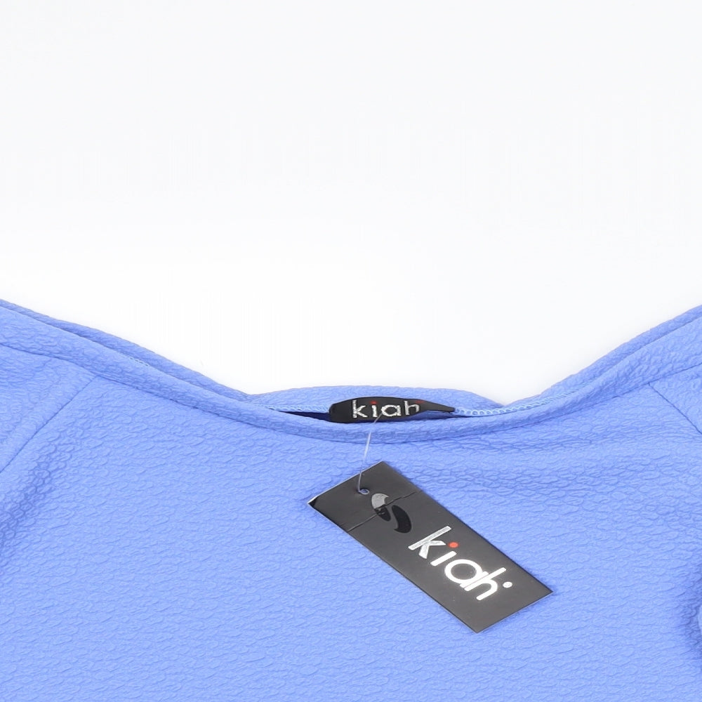 Womens UK Size 12 Kiah Blue Cropped T-Shirt