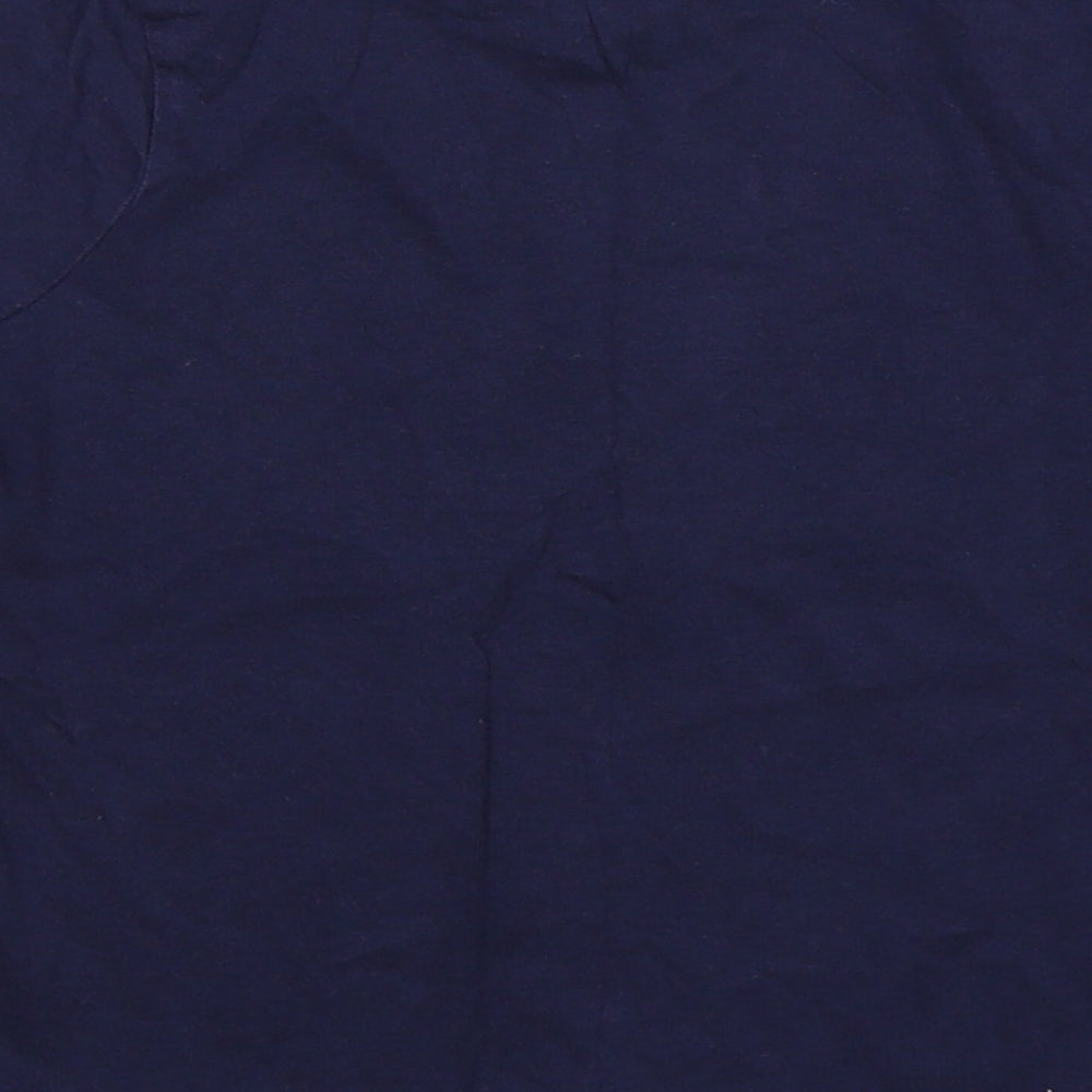 Brand and care label for George boys’ blue basic t-shirt, size 2-3, years