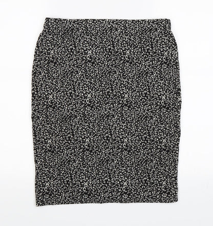 Papaya Womens Black Floral  A-Line Skirt Size 12