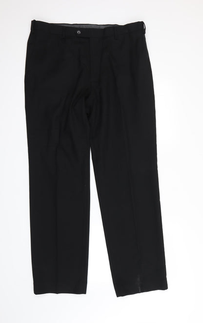 M&S  Womens Black   Dress Pants Trousers Size 36 in L28 in