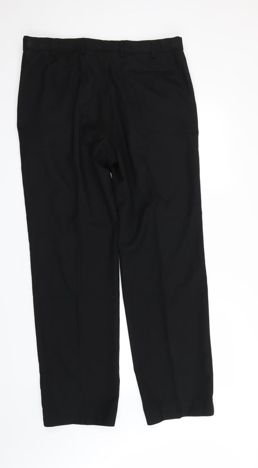 M&S  Womens Black   Dress Pants Trousers Size 36 in L28 in