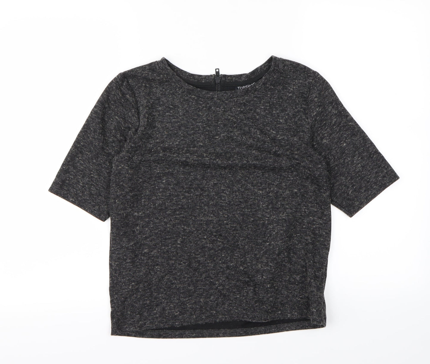 Womens UK Size 4 Topshop Black Basic T-Shirt