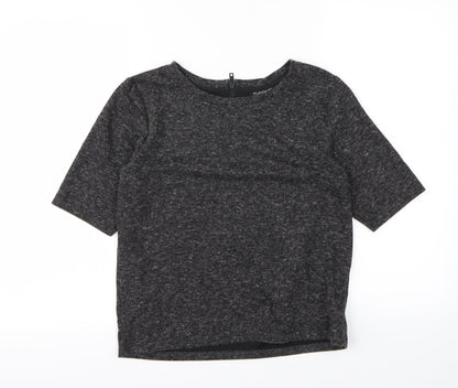 Womens UK Size 4 Topshop Black Basic T-Shirt