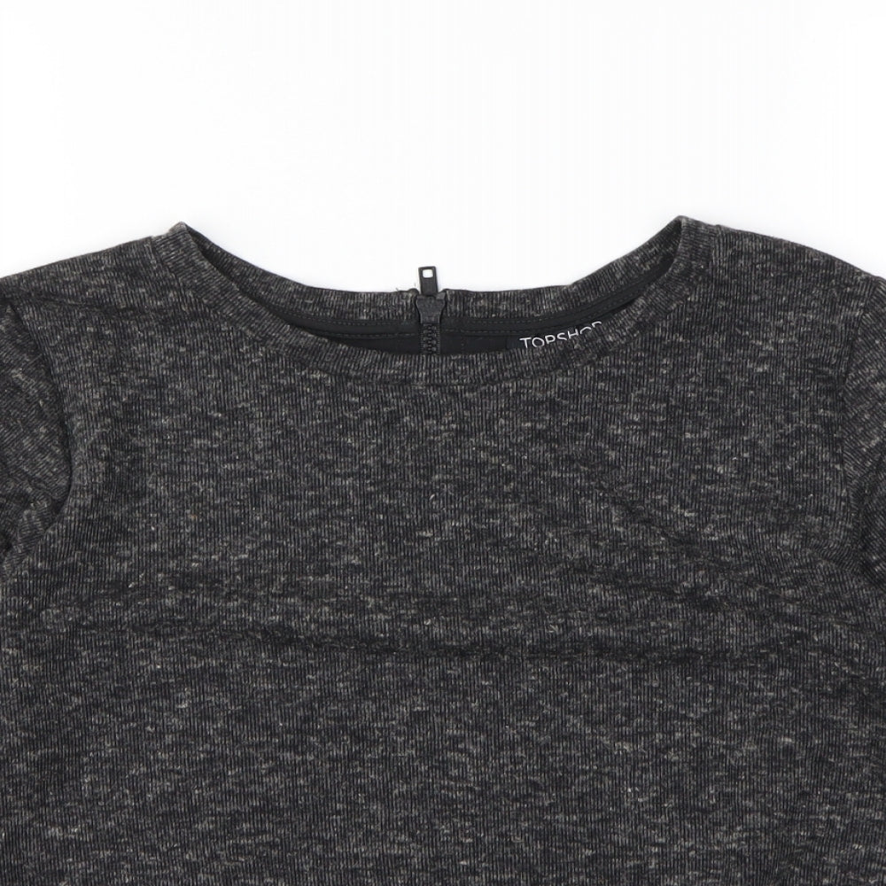 Womens UK Size 4 Topshop Black Basic T-Shirt