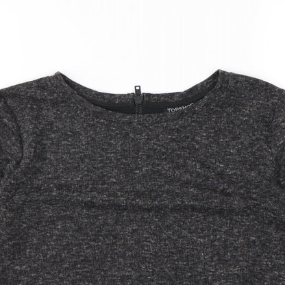 Womens UK Size 4 Topshop Black Basic T-Shirt
