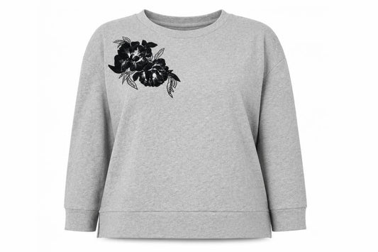 Front view of Marks & Spencer women’s grey jumper, size UK 18