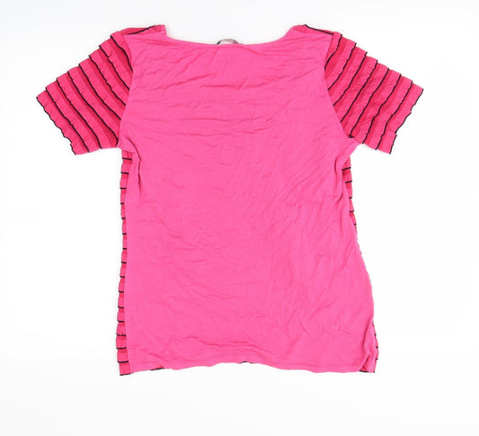 Womens UK Size 12 Moda Pink Basic T-Shirt