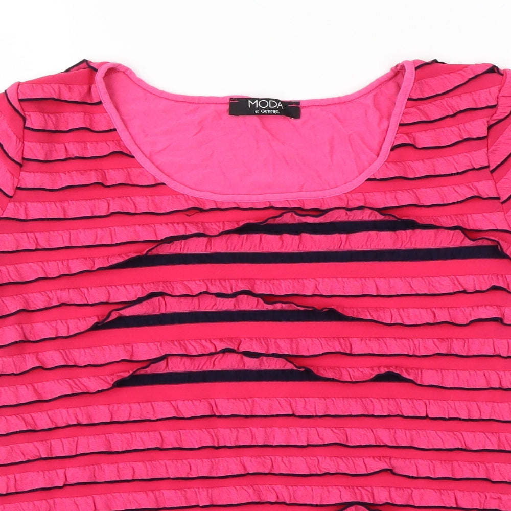 Womens UK Size 12 Moda Pink Basic T-Shirt
