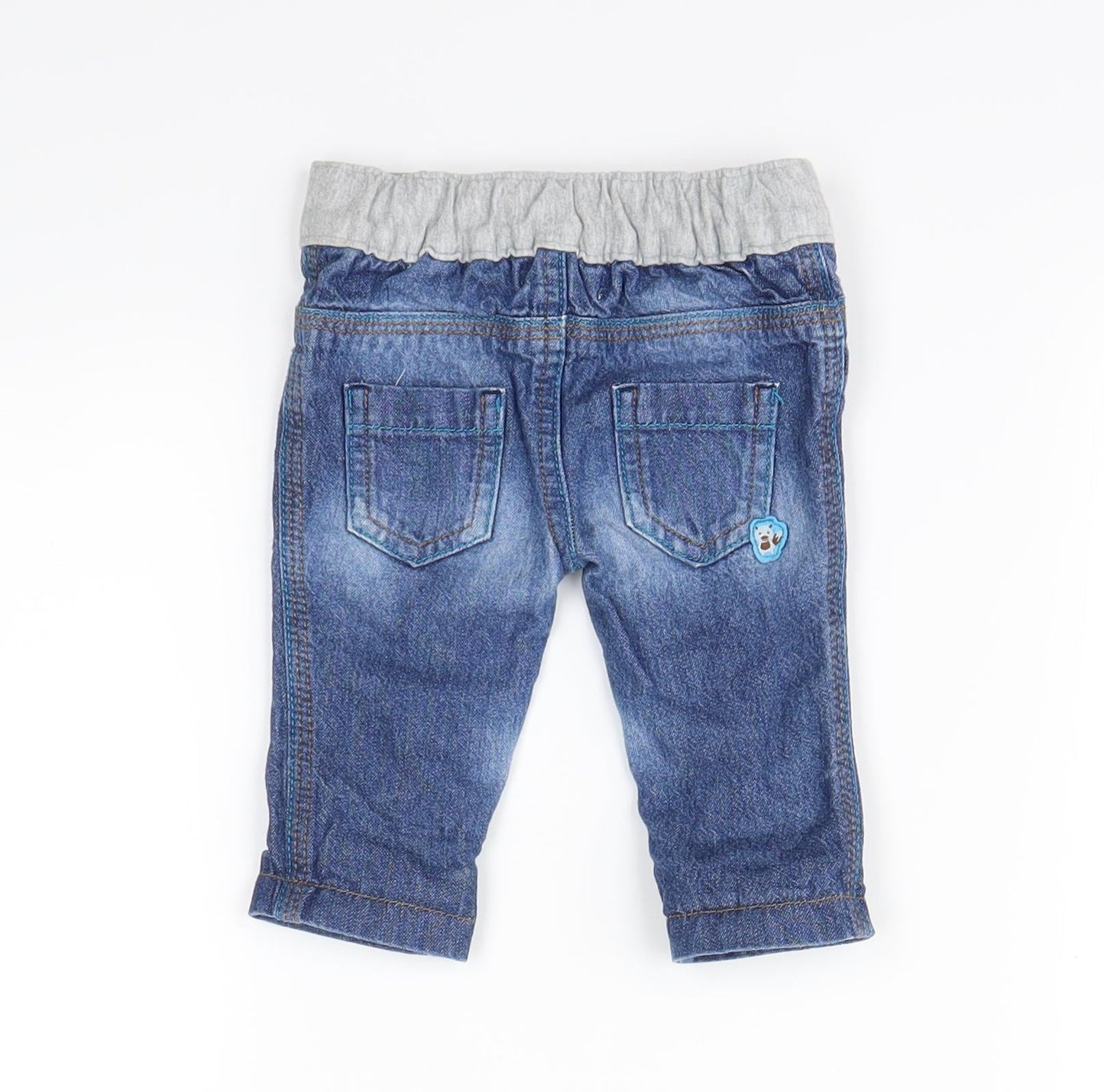Rocha Little Rocha  Blue  Denim Cargo Jeans Size 0-3 Months