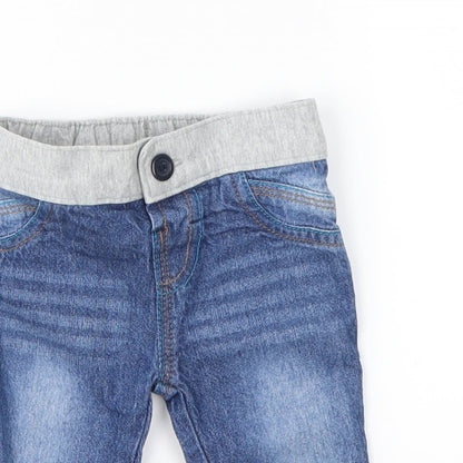 Rocha Little Rocha  Blue  Denim Cargo Jeans Size 0-3 Months