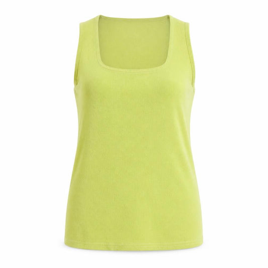 Front view of Reflections women’s green basic tank, size 2XL