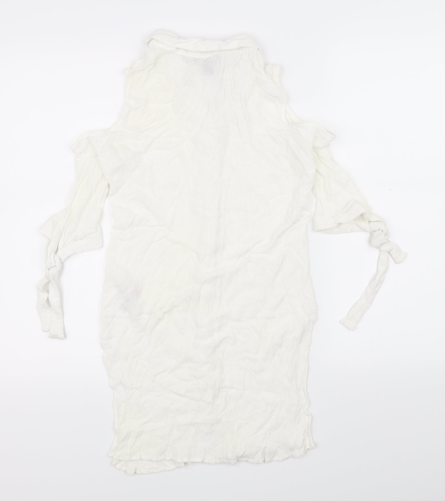 Womens UK Size M New Look White Basic Button-Up