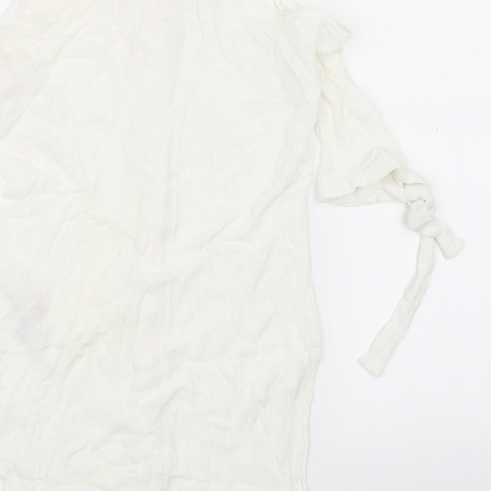 Womens UK Size M New Look White Basic Button-Up
