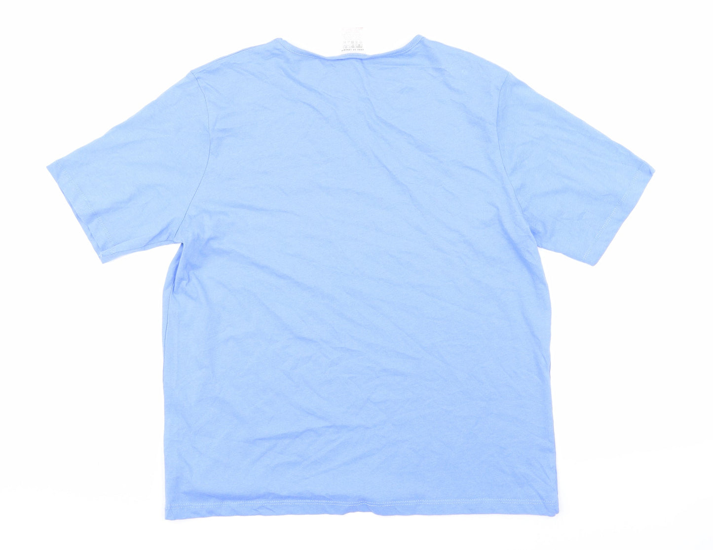 Womens UK Size 14 Anne De Lancay Blue Basic T-Shirt