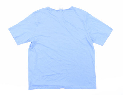 Womens UK Size 14 Anne De Lancay Blue Basic T-Shirt