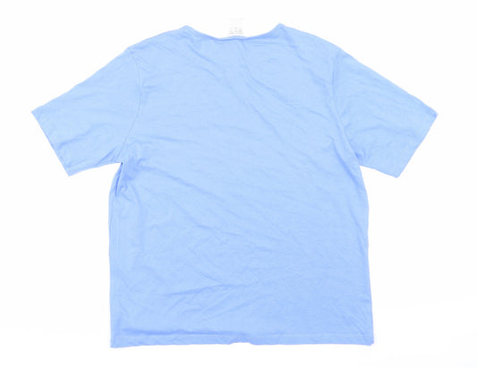 Womens UK Size 14 Anne De Lancay Blue Basic T-Shirt