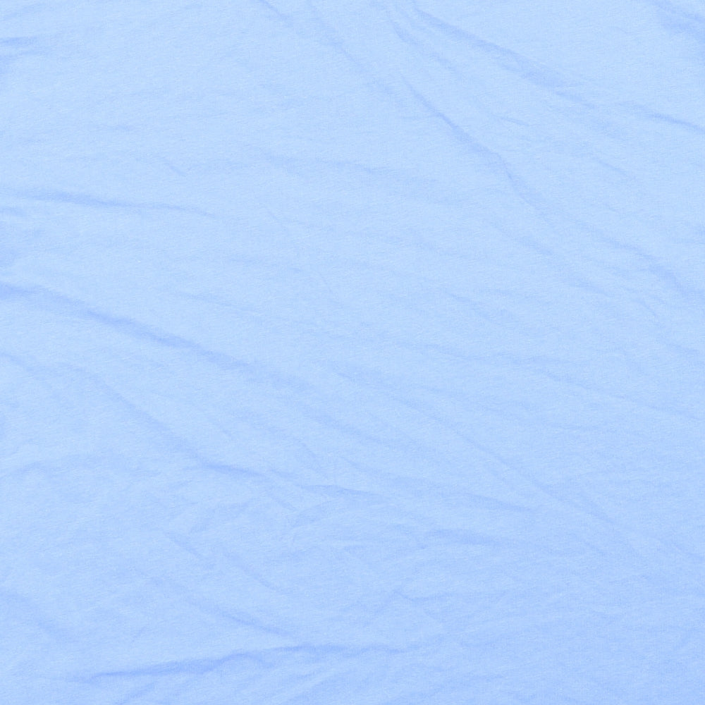 Womens UK Size 14 Anne De Lancay Blue Basic T-Shirt