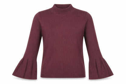 Front view of H&M women’s purple jumper, size UK 12