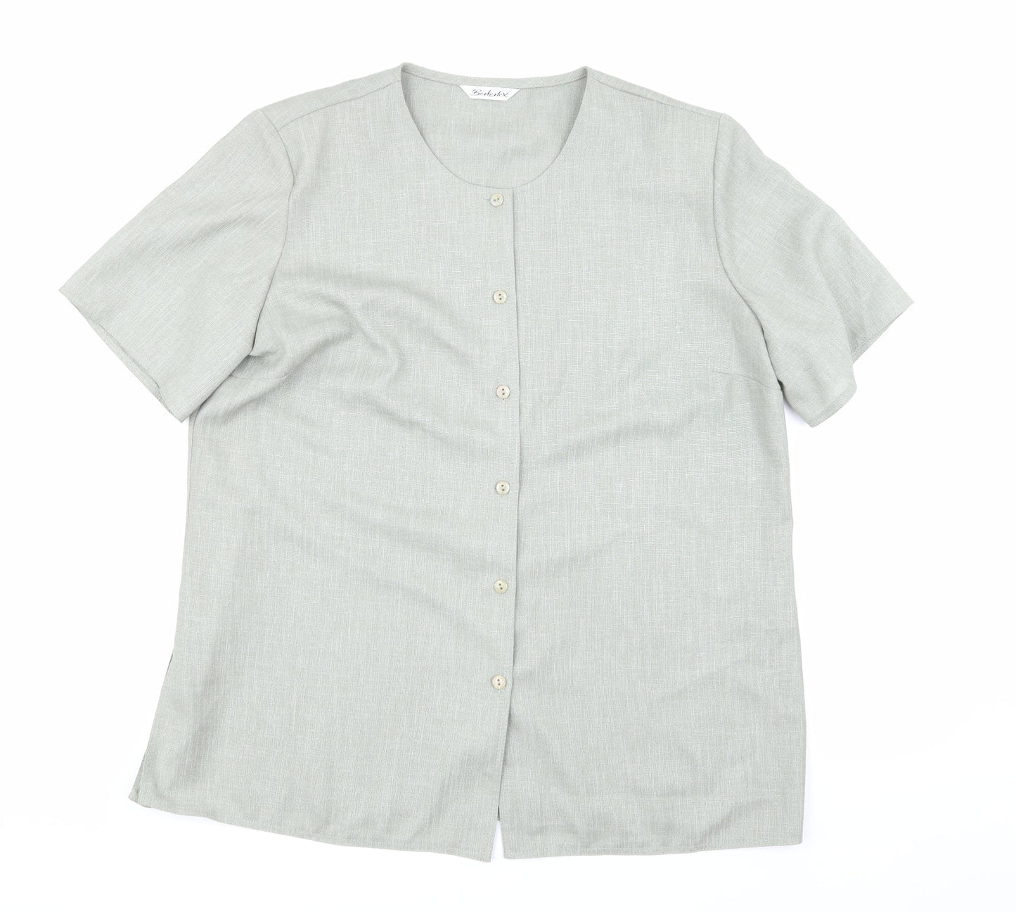 Womens UK Size 18 Berkertex Green Basic Button-Up