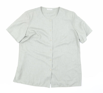 Womens UK Size 18 Berkertex Green Basic Button-Up