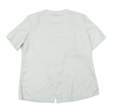 Womens UK Size 18 Berkertex Green Basic Button-Up