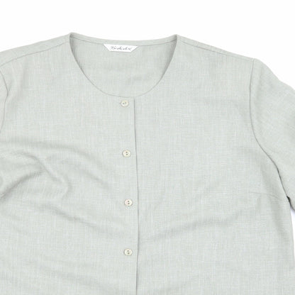 Womens UK Size 18 Berkertex Green Basic Button-Up