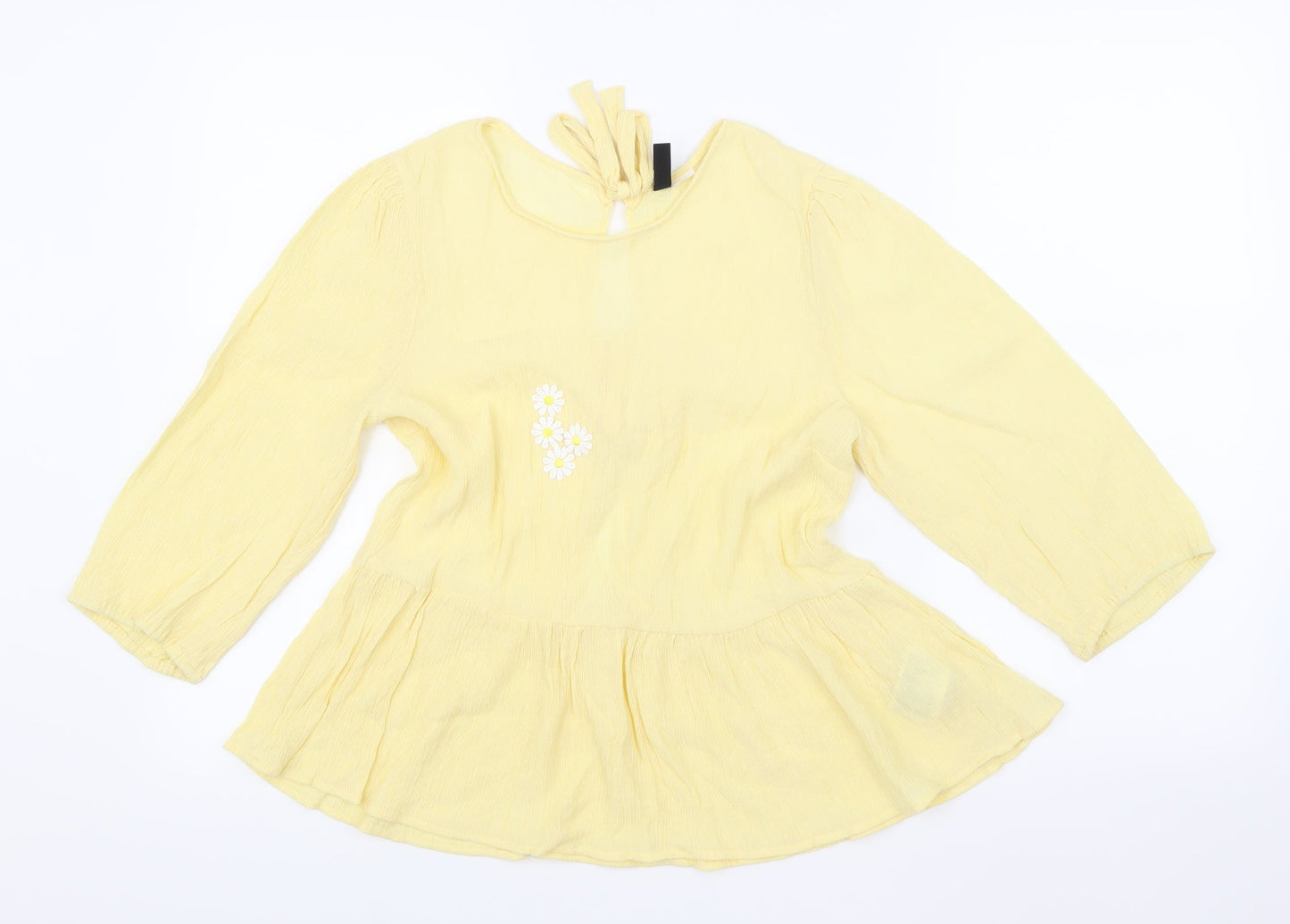 Womens UK Size 10 H&M Yellow Basic Blouse