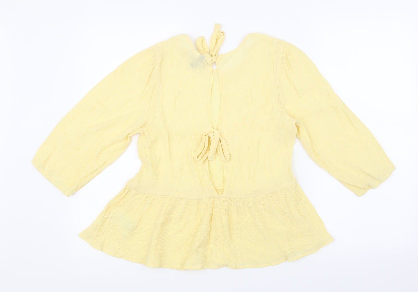 Womens UK Size 10 H&M Yellow Basic Blouse