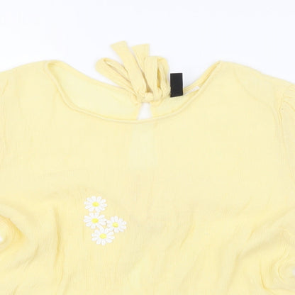 Womens UK Size 10 H&M Yellow Basic Blouse